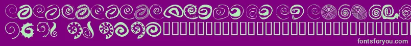 XSpiral Font – Green Fonts on Purple Background
