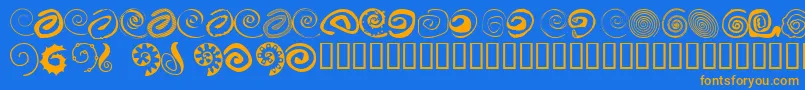 Czcionka XSpiral – pomarańczowe czcionki na niebieskim tle