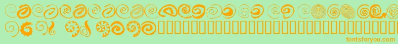 XSpiral Font – Orange Fonts on Green Background