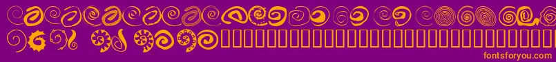 XSpiral Font – Orange Fonts on Purple Background