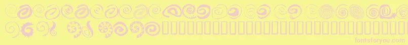 XSpiral Font – Pink Fonts on Yellow Background