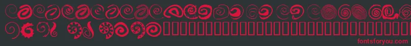 XSpiral-fontti – punaiset fontit mustalla taustalla