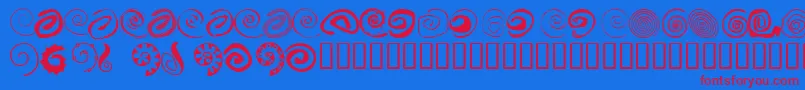 XSpiral Font – Red Fonts on Blue Background