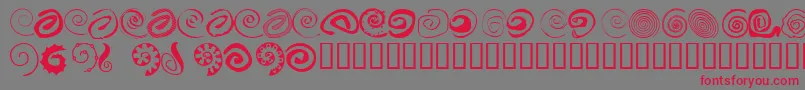 XSpiral Font – Red Fonts on Gray Background