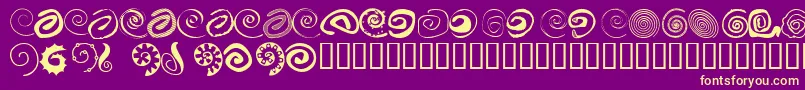 XSpiral Font – Yellow Fonts on Purple Background