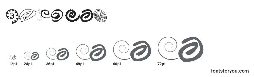 Größen der Schriftart XSpiral