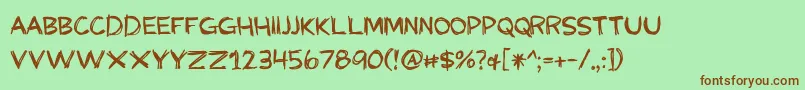 BmdMyGrandpasFarm Font – Brown Fonts on Green Background