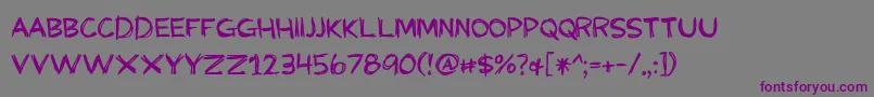 Шрифт BmdMyGrandpasFarm – фиолетовые шрифты на сером фоне