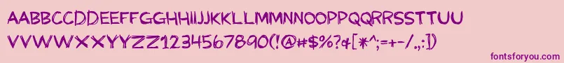 BmdMyGrandpasFarm Font – Purple Fonts on Pink Background