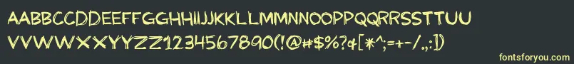 More about BmdMyGrandpasFarm Font BmdMyGrandpasFarm Font – Yellow Fonts on Black Background