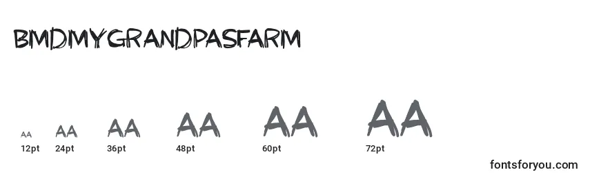 BmdMyGrandpasFarm Font Sizes