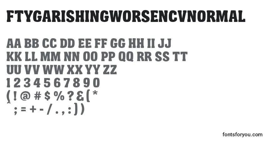 FtyGarishingWorseNcvNormal Font – alphabet, numbers, special characters
