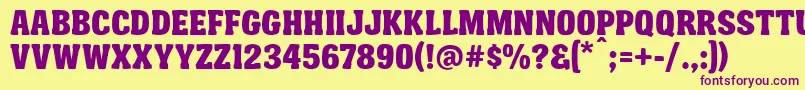 FtyGarishingWorseNcvNormal Font – Purple Fonts on Yellow Background