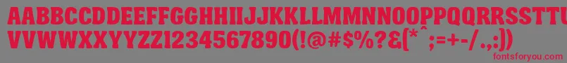 FtyGarishingWorseNcvNormal Font – Red Fonts on Gray Background
