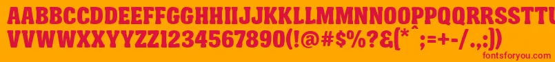 FtyGarishingWorseNcvNormal Font – Red Fonts on Orange Background