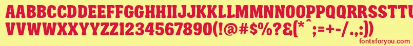 FtyGarishingWorseNcvNormal Font – Red Fonts on Yellow Background