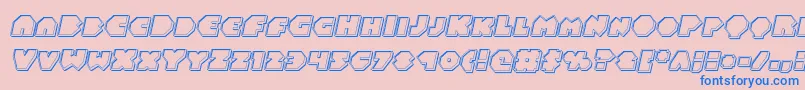 フォントBalastaralengraveital – ピンクの背景に青い文字