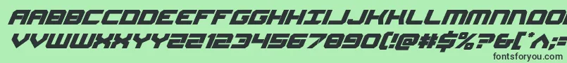 Gearheadital Font – Black Fonts on Green Background