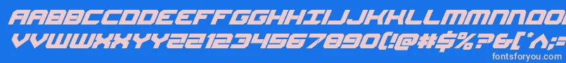 Gearheadital-Schriftart – Rosa Schriften auf blauem Hintergrund