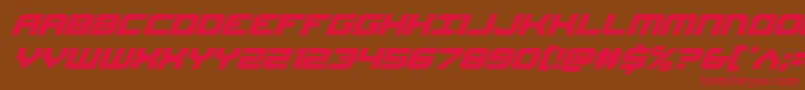 フォントGearheadital – 赤い文字が茶色の背景にあります。