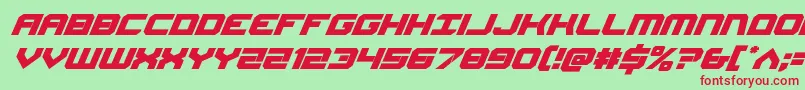 Gearheadital-Schriftart – Rote Schriften auf grünem Hintergrund
