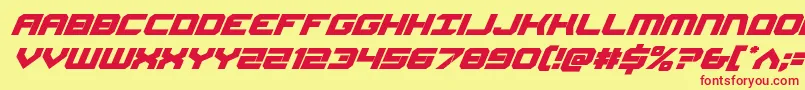 Gearheadital Font – Red Fonts on Yellow Background