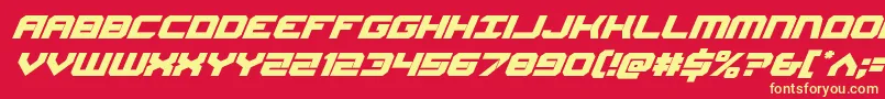 Gearheadital-Schriftart – Gelbe Schriften auf rotem Hintergrund
