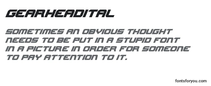 Review of the Gearheadital Font