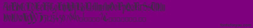 フォントGlastonbury – 紫の背景に黒い文字