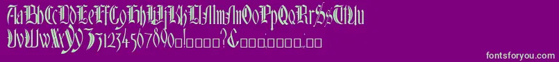 Glastonbury Font – Green Fonts on Purple Background