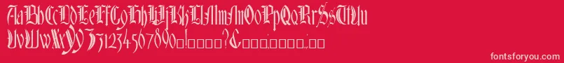 Glastonbury Font – Pink Fonts on Red Background