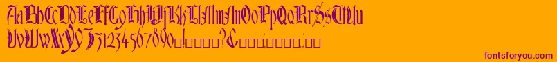 Glastonbury Font – Purple Fonts on Orange Background