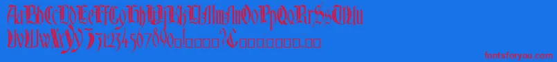 Glastonbury Font – Red Fonts on Blue Background