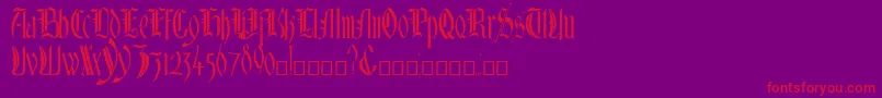 Glastonbury Font – Red Fonts on Purple Background