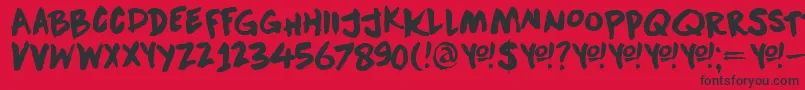 DkDownwardFall Font – Black Fonts on Red Background
