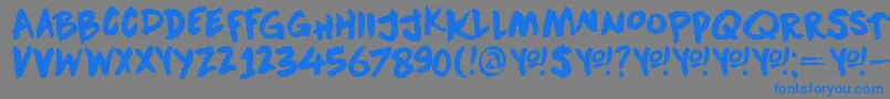 DkDownwardFall Font – Blue Fonts on Gray Background