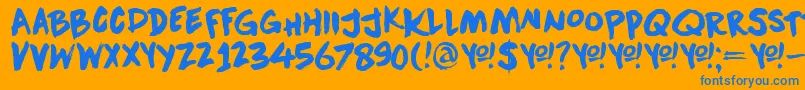 DkDownwardFall Font – Blue Fonts on Orange Background