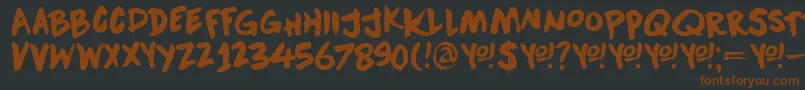 DkDownwardFall Font – Brown Fonts on Black Background