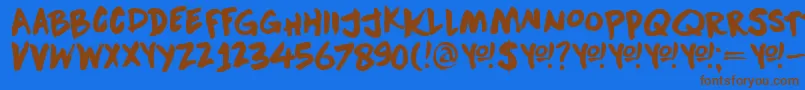 DkDownwardFall Font – Brown Fonts on Blue Background