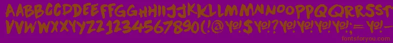 DkDownwardFall Font – Brown Fonts on Purple Background