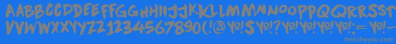 DkDownwardFall Font – Gray Fonts on Blue Background