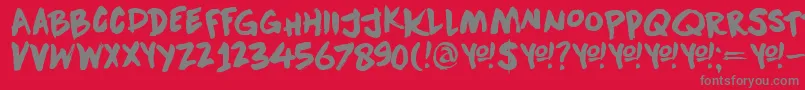 DkDownwardFall Font – Gray Fonts on Red Background