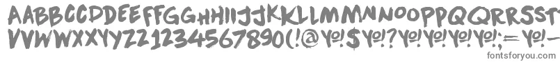 フォントDkDownwardFall – 白い背景に灰色の文字