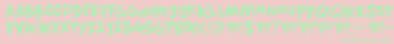 DkDownwardFall Font – Green Fonts on Pink Background
