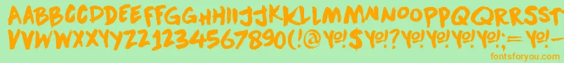 DkDownwardFall Font – Orange Fonts on Green Background