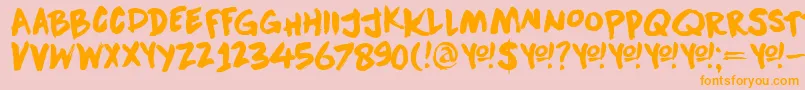 DkDownwardFall Font – Orange Fonts on Pink Background