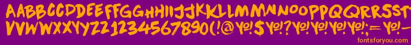 DkDownwardFall Font – Orange Fonts on Purple Background