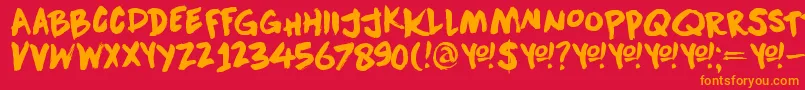 DkDownwardFall Font – Orange Fonts on Red Background