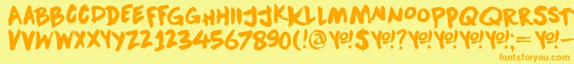 DkDownwardFall Font – Orange Fonts on Yellow Background
