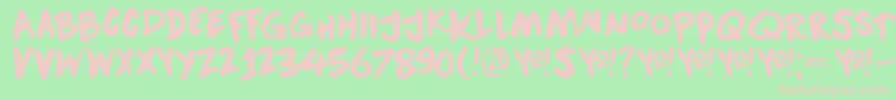 DkDownwardFall Font – Pink Fonts on Green Background